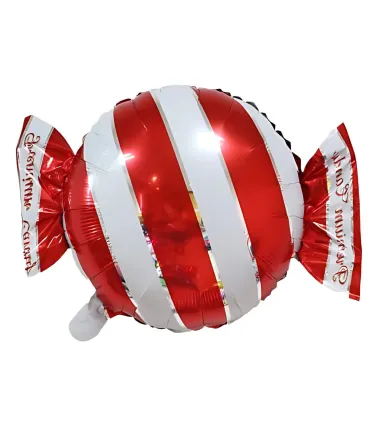 Mylar Striped Candy Red Superhape w25" 1pc