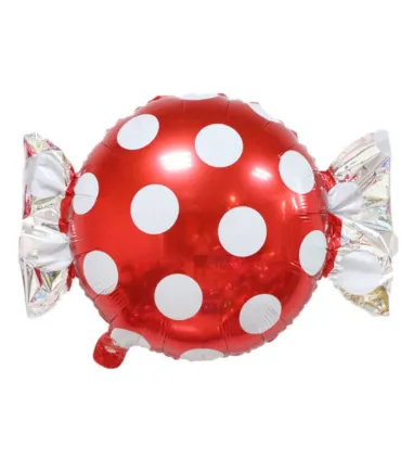 Mylar Red Polka Dot Candy SuperShape w25" 1pc