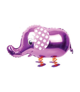 Mylar Silhouette Elephant Pink Pet Walker w23" 1pc