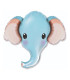 Mylar Elephant Head Light Blue SuperShape w32" 1pc