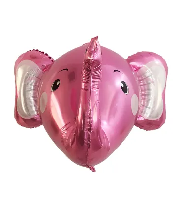 Mylar Elephant Head 3D Pink SuperShape w25" 1pc air only