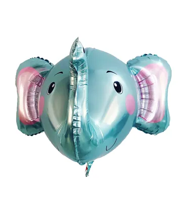 Mylar Elephant Head 3D Celeste SuperShape w25" 1pc only ari