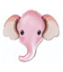 Mylar Elephant Head Pink SuperShape w32" 1pc