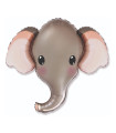 Mylar Elephant Grey Head SuperShape w32" 1pc
