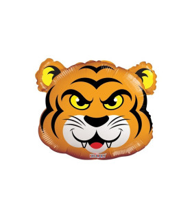 Mylar Tiger Head MiniShape w14" pack 5pcs
