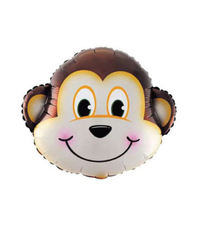 Mylar Monkey Head SuperShape w28" 1pc