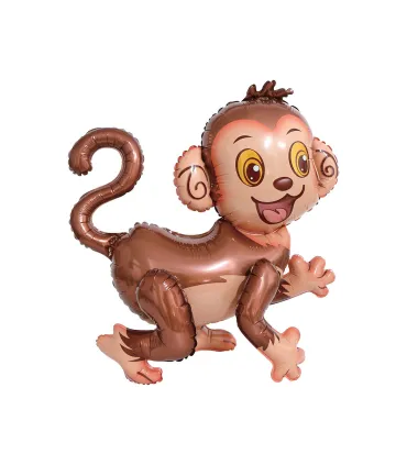Mylar 4D Monkey Dark Brown SuperShape h21" 1pc