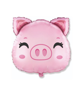 Mylar Pig Head SuperShape w24" 1pc