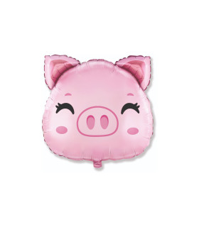 Mylar Pig Head MiniShape w12" pack 5pcs