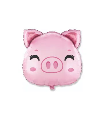 Mylar Pig Head MiniShape w12" pack 5pcs