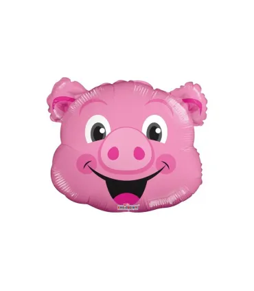 Mylar Pig Head MiniShape w14" pack 5pcs