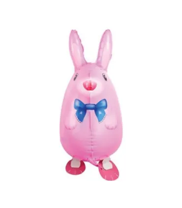 Mylar Rabbit Pink Pet Walker h24" 1pc
