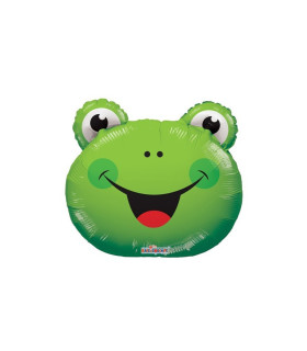 Mylar Frog Head MiniShape w14" pack 5pcs