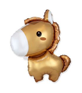 Mylar Pony Brown SuperShape h34" 1pc