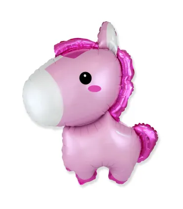 Mylar Pony Pink SuperShape h34" 1pc