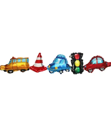 Mylar Festoon Motor Vehicles with Straw Ribbons w42" 1pc