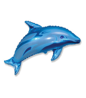 Mylar Dolphin Blue SuperShape w37" 1pc