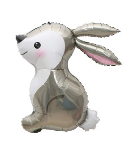 Mylar Rabbit White Silver SuperShape h31" 1pc