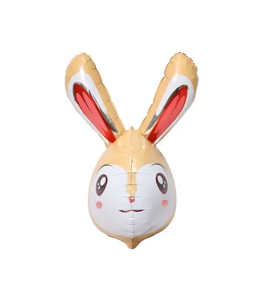 Mylar Rabbit Head 3D Yellow SuperShape h32" 1pc
