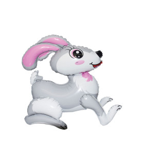 Mylar 4D Rabbit Grey SuperShape h21" 1pc