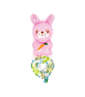 Mylar Pink Rabbit Bracelet 10pcs