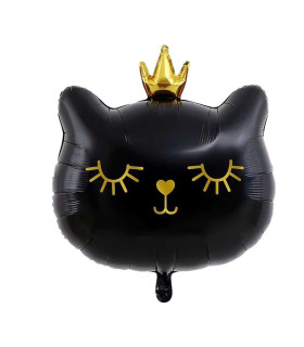 Mylar Black Cat with SuperShape Crown w29" 1pc