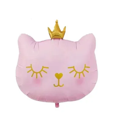 Mylar Pink Cat with SuperShape Crown w29" 1pc