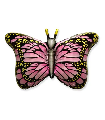 Mylar Butterfly Fuchsia SuperShape w38" 1pc