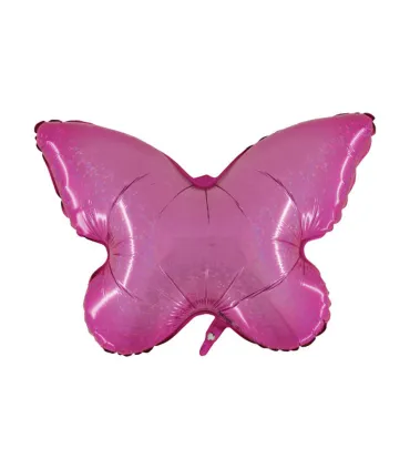 Mylar Butterfly Pink Holographic SuperShape 25" 1pc