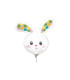 Mylar Rabbit Head with Polka Dots MiniShape h14" pack 5pcs