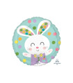 Mylar Bunny with Polka Dots Round 17" 1pc