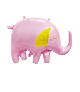 Mylar Elephant Pink SuperShape w33" 1pc