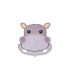 Mylar Hippopotamus Head MiniShape h11" pack 5pcs