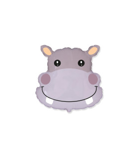 Mylar Hippopotamus Head MiniShape h11" pack 5pcs