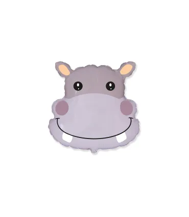 Mylar Hippopotamus Head MiniShape h11" pack 5pcs