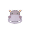 Mylar Hippopotamus Head MiniShape h11" pack 5pcs