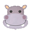 Mylar Hippopotamus Head SuperShape w26" 1pc