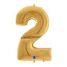 Mylar Number 2 Gold Giga 64" - 163cm 1pc