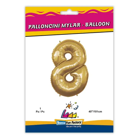 Mylar Number 3 Gold Giga 64" - 163cm 1pc