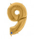 Mylar Number 9 Gold Giga 64" - 163cm 1pc
