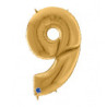 Mylar Number 9 Gold Giga 64" - 163cm 1pc