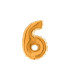7" Number 6 Gold bag of 5pcs