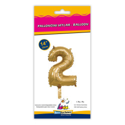 14" Number 2 Gold bag of 1pc