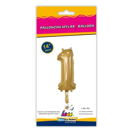 14" Number 1 Gold bag of 1pc