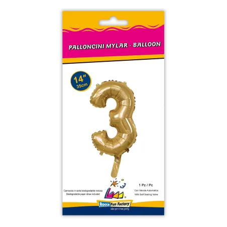 14" Number 3 Gold bag of 1pc