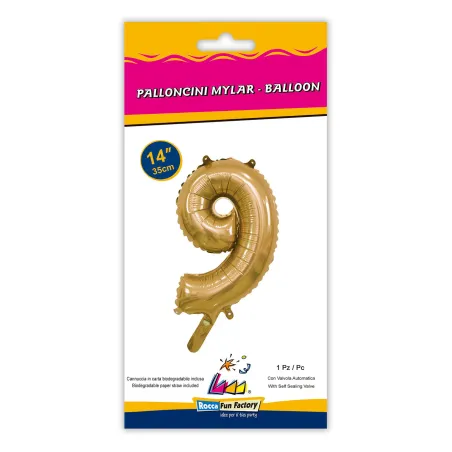 14" Number 9 Gold bag of 1pc