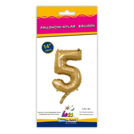 14" Number 5 Gold bag of 1pc