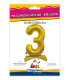 30" Standing Number 3 Gold bag of 1pc