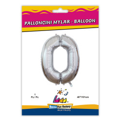 40" Number 0 Silver bag of 1pc