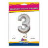 40" Number 3 Silver bag of 1pc